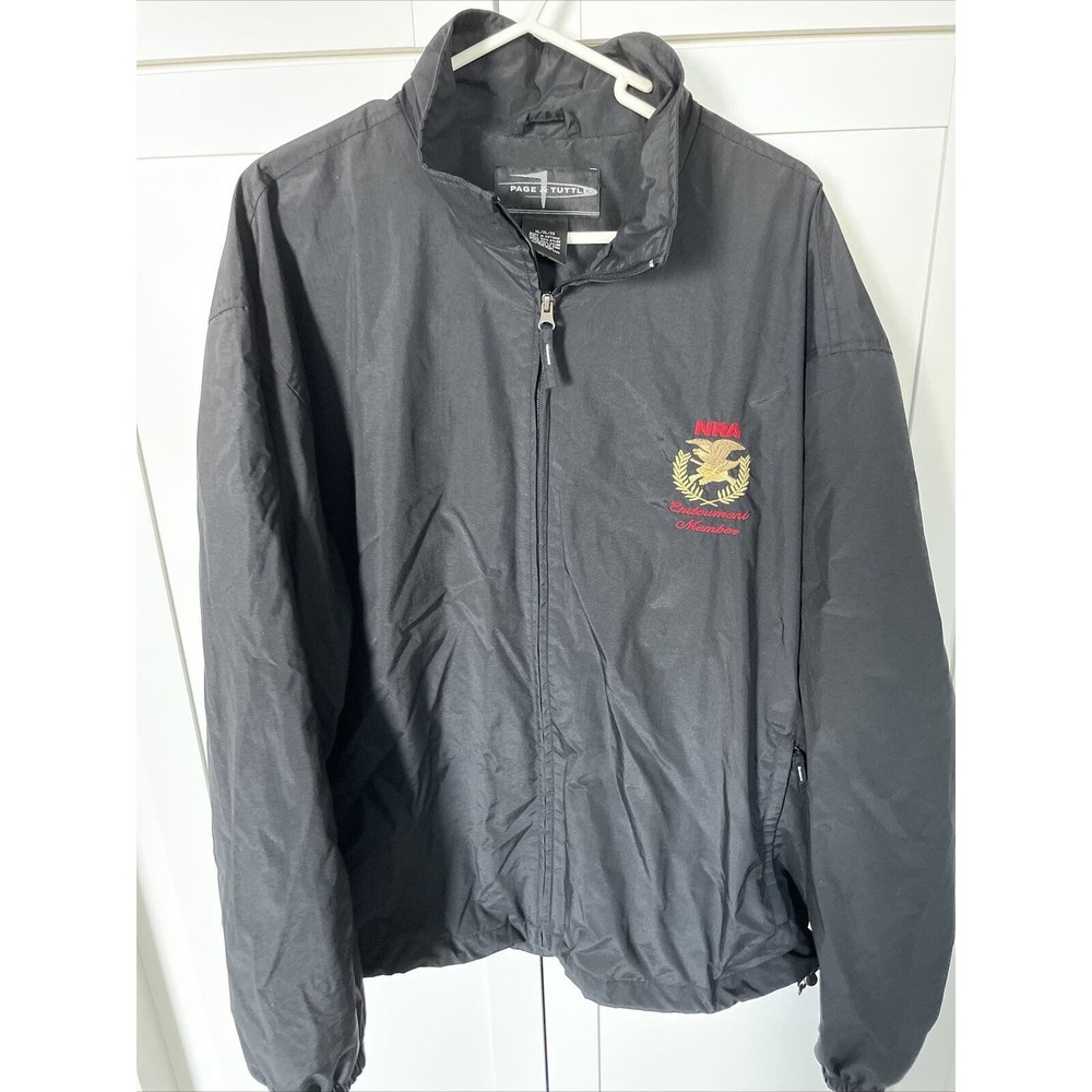 NRA Endowment Member National Rifle Association Mens Jacket Black Pockets Zip XL